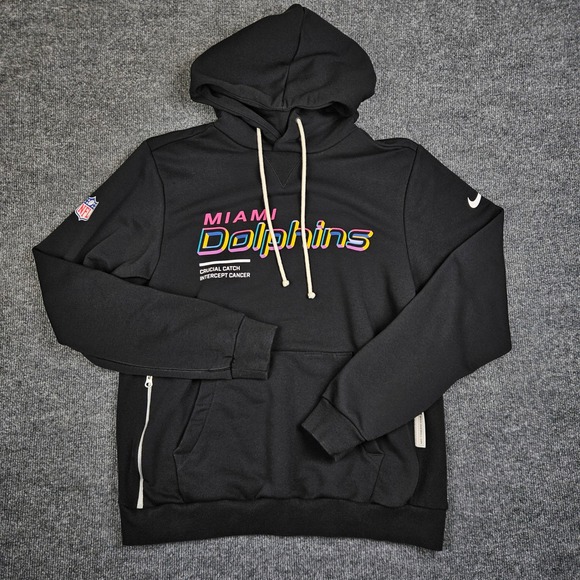 Nike Other - Nike NFL Miami Dolphins Crucial Catch Sideline Standard Issue Hoodie Men M Black